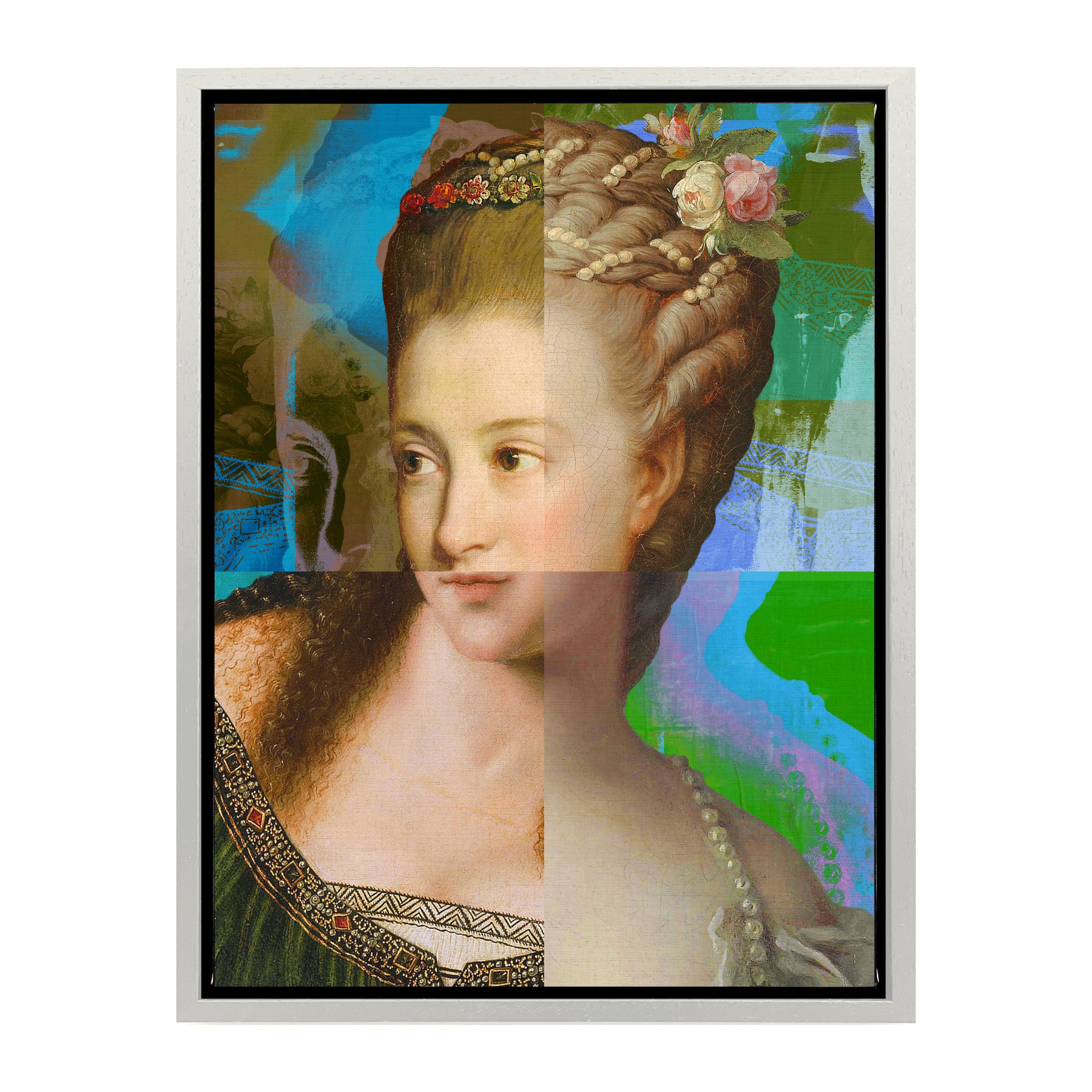 Mineheart Wall Art Lady Puzzled Kunstdruck Grün 40x50 cm