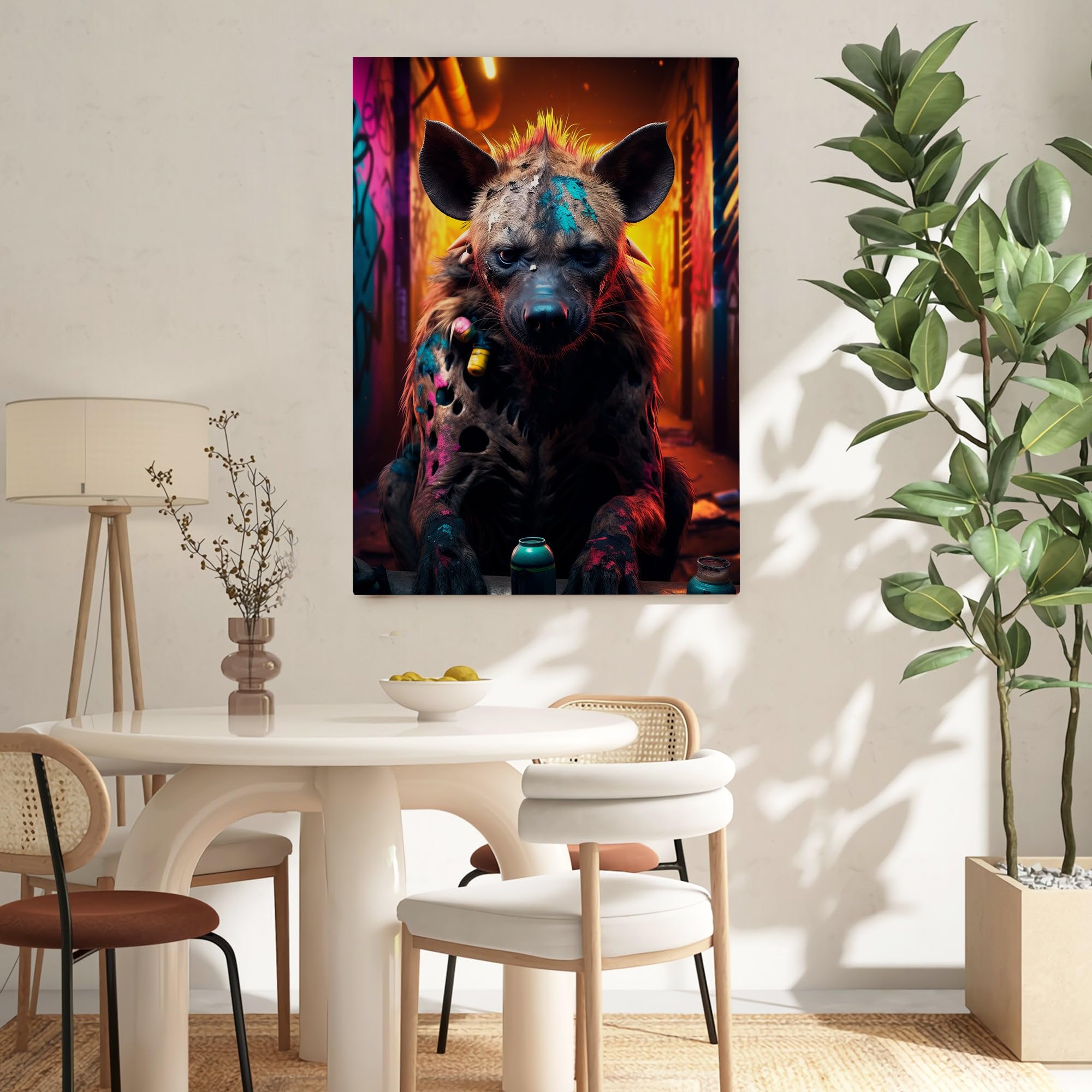 Hustling Sharks Wandbilder Hyena Graffiti Wandbild 40x60 cm