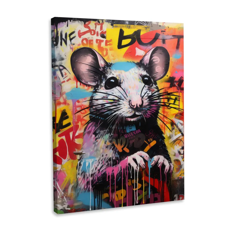 Hustling Sharks Wandbilder Rat Problem Leinwand 60x90 cm Tierbild