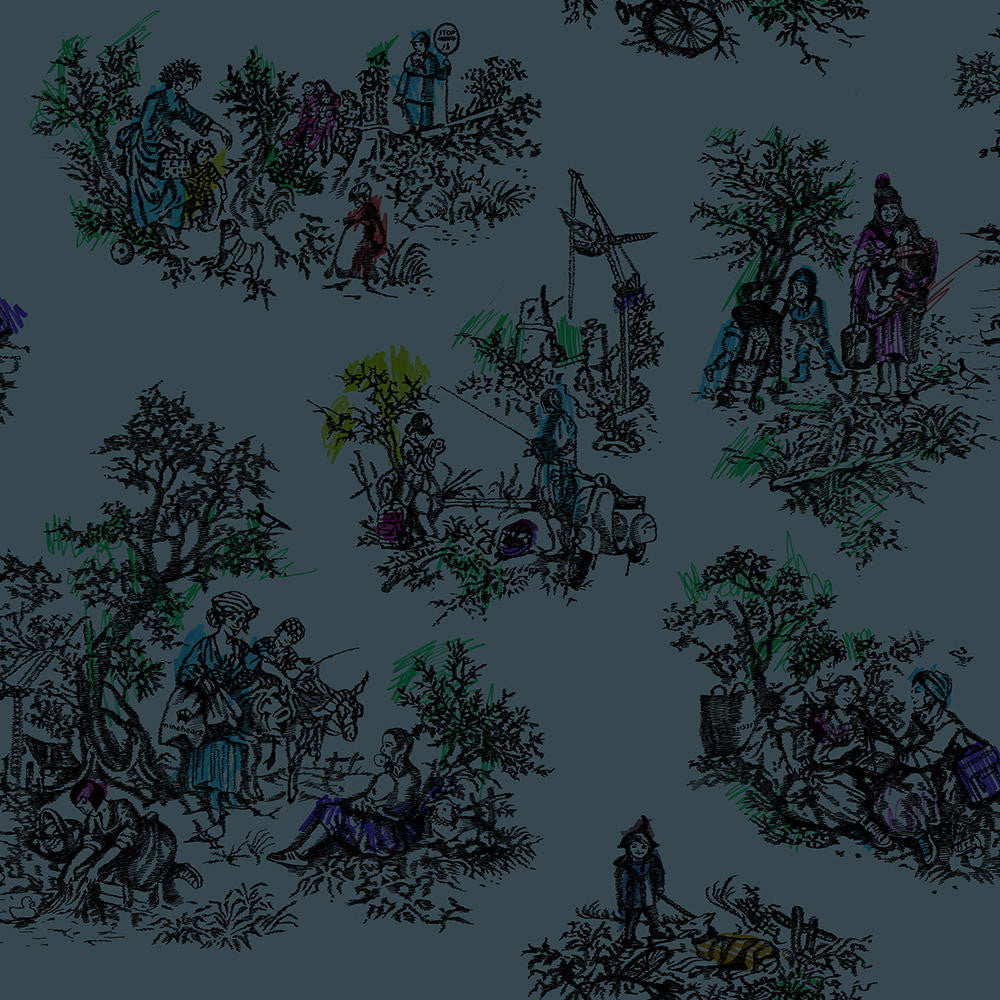 Mineheart Wallpaper Once Upon Our Time Tapete Grün Toile