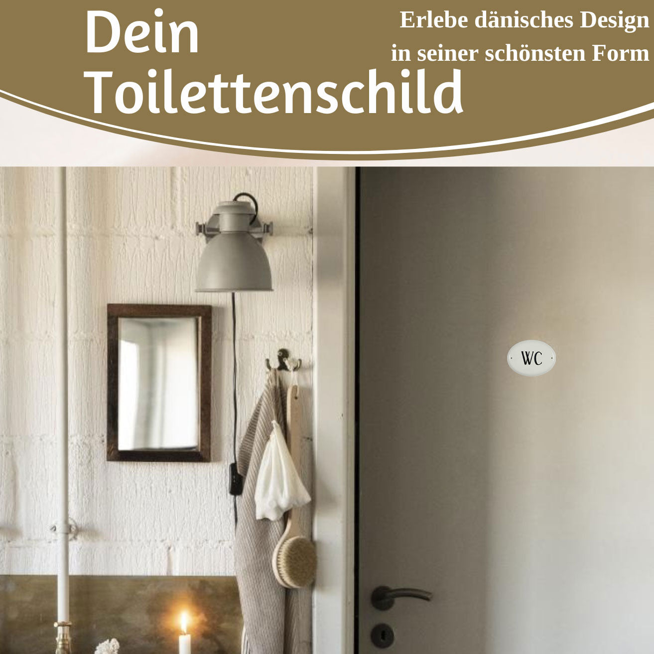 LS-LebenStil Vintage Metall Türschild WC 9x5,5cm Weiß