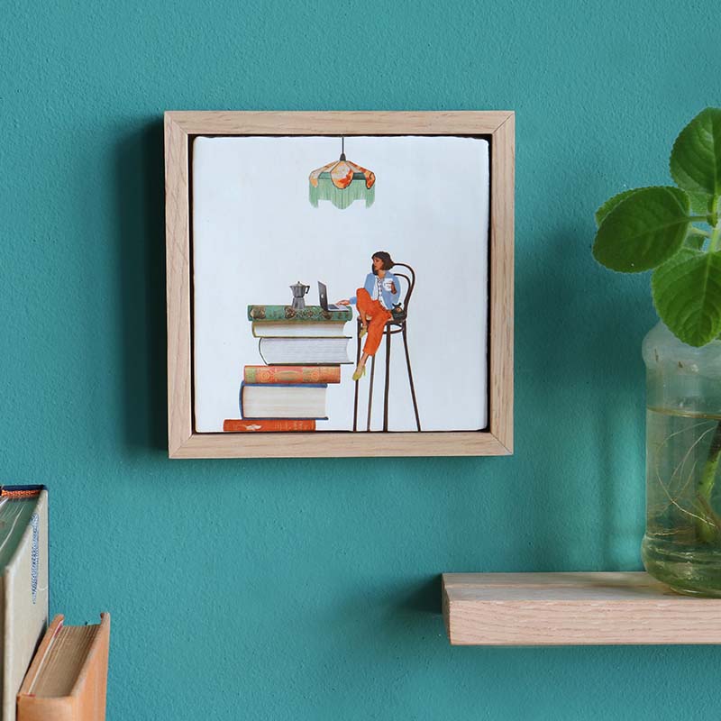 Storytiles Delft Blue Alles unter Kontrolle Fliese 10x10 cm Spruch