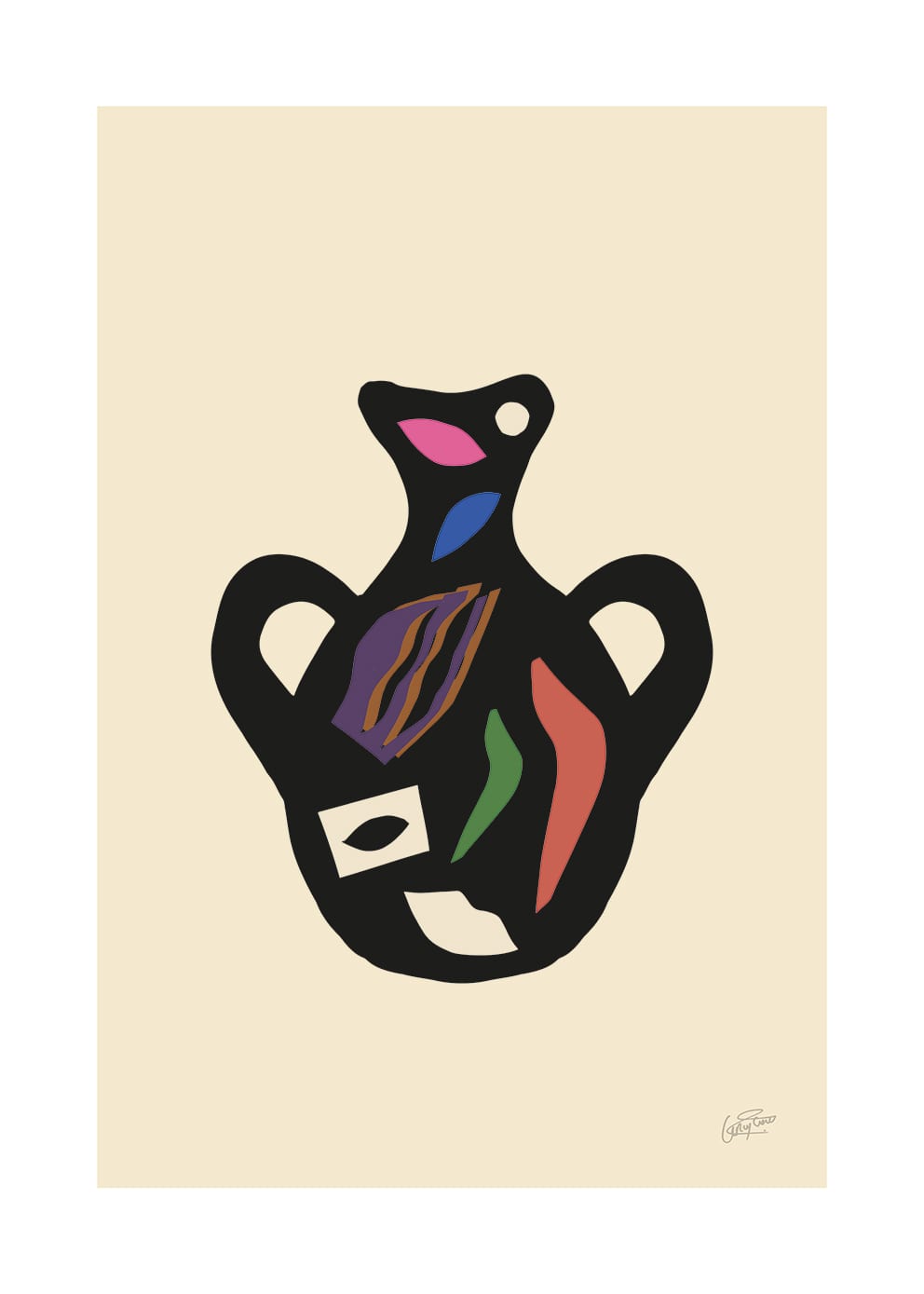 The Poster Club Vase Serie Poster 50x70 cm beige