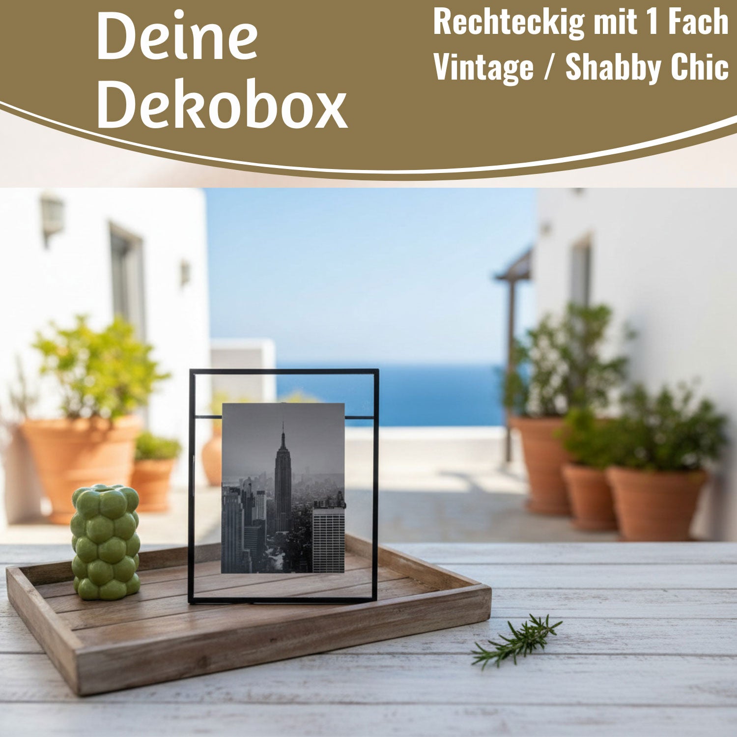 LS-LebenStil Unika Serviertablett Holz Recycelt Braun 46x30cm
