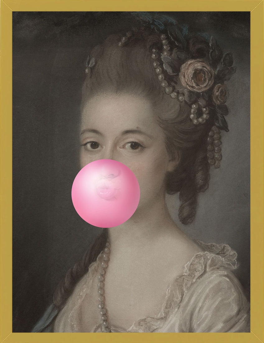 Mineheart Bubblegum Portrait 5 Leinwandbild 30x41cm Rosa