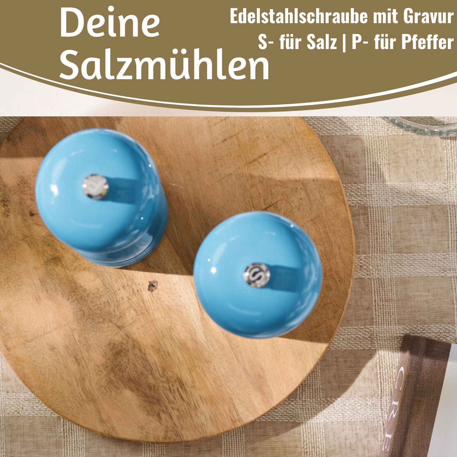 LS-LebenStil Küche & Haushalt iB Laursen Salzmühle Pfeffermühle Blau 21cm