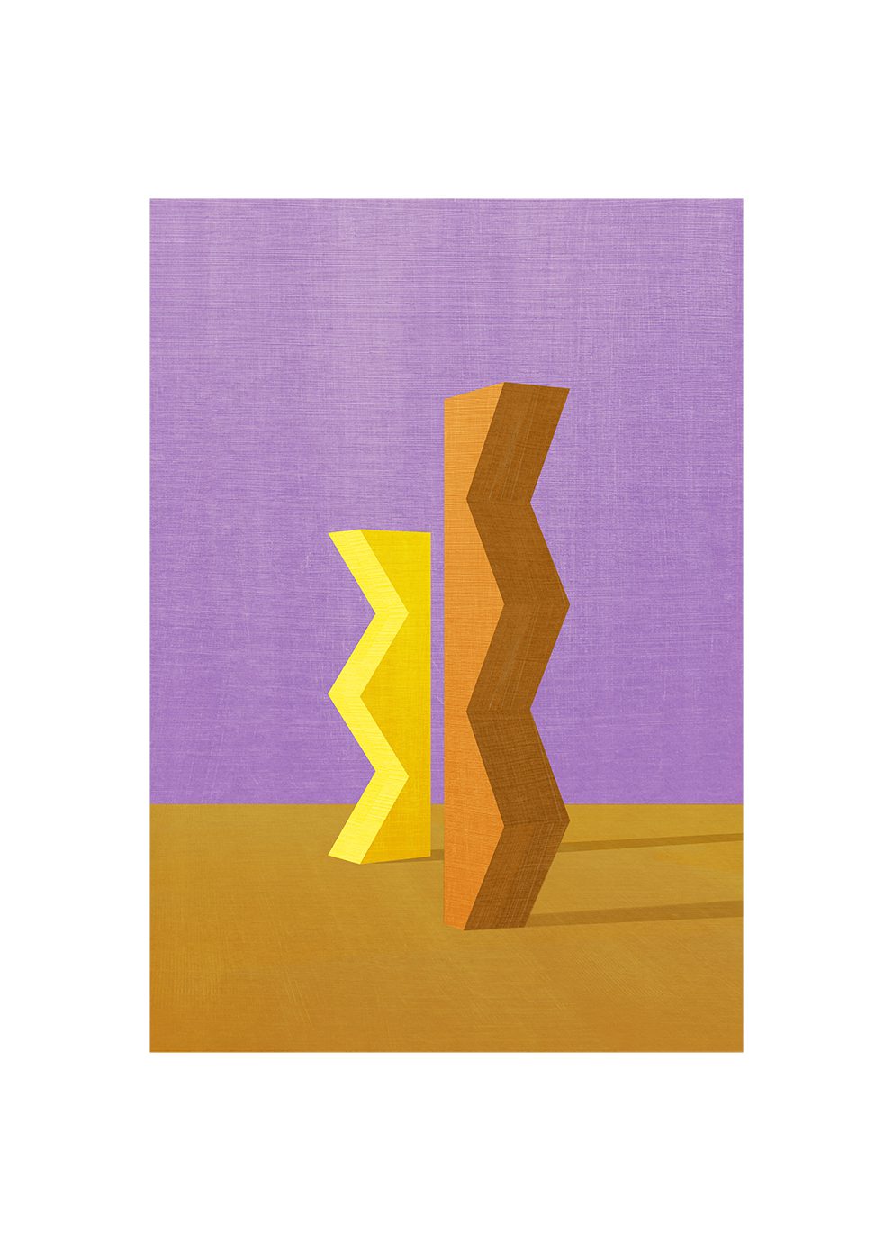 The Poster Club Art Prints Zigzag Poster 30x40 cm lila-gelb