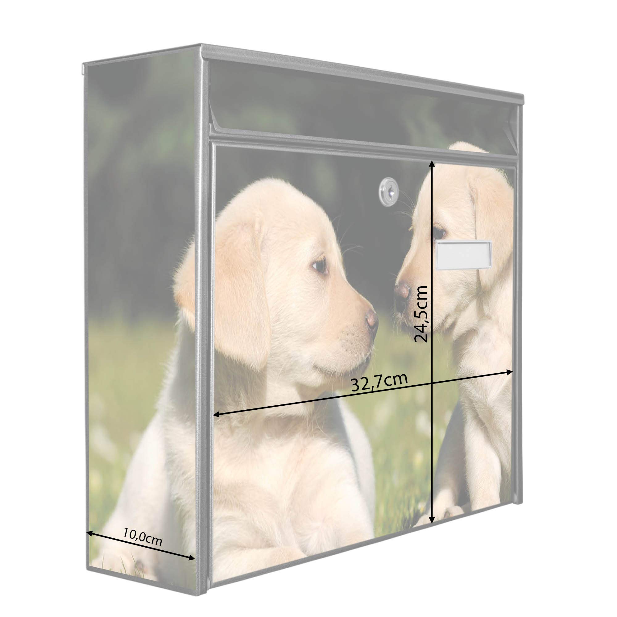 Banjado Briefkasten Labrador Schwarz A4 ohne Zeitungsfach