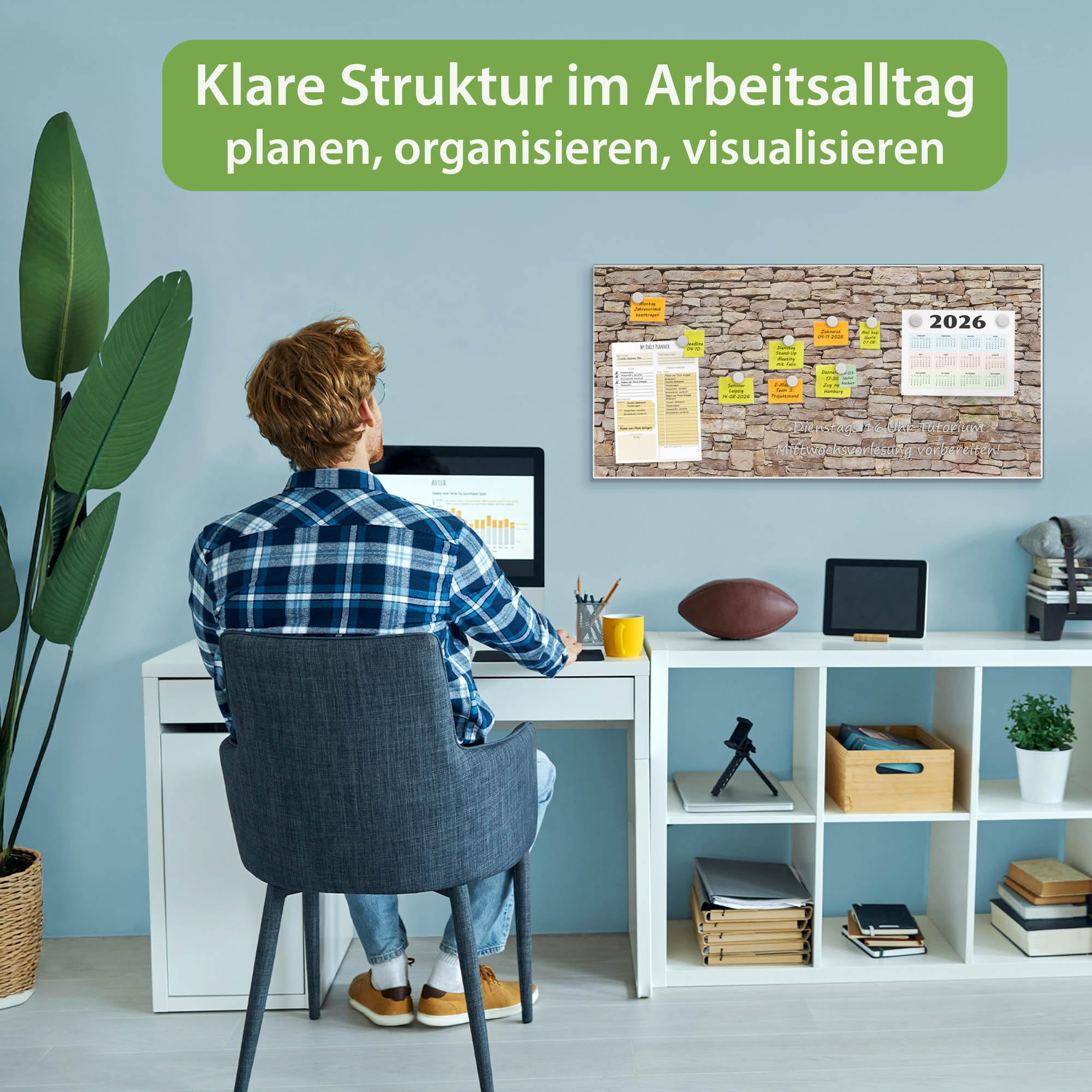 Banjado Magnettafel Stadtmauer 78x37 cm Metall Weiß