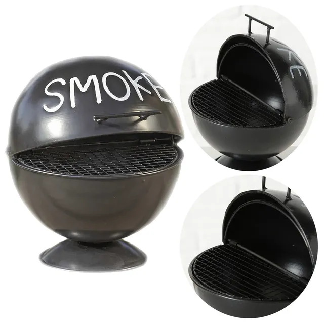 LS-LebenStil Smoke Sturmaschenbecher Metall Schwarz 15cm BBQ