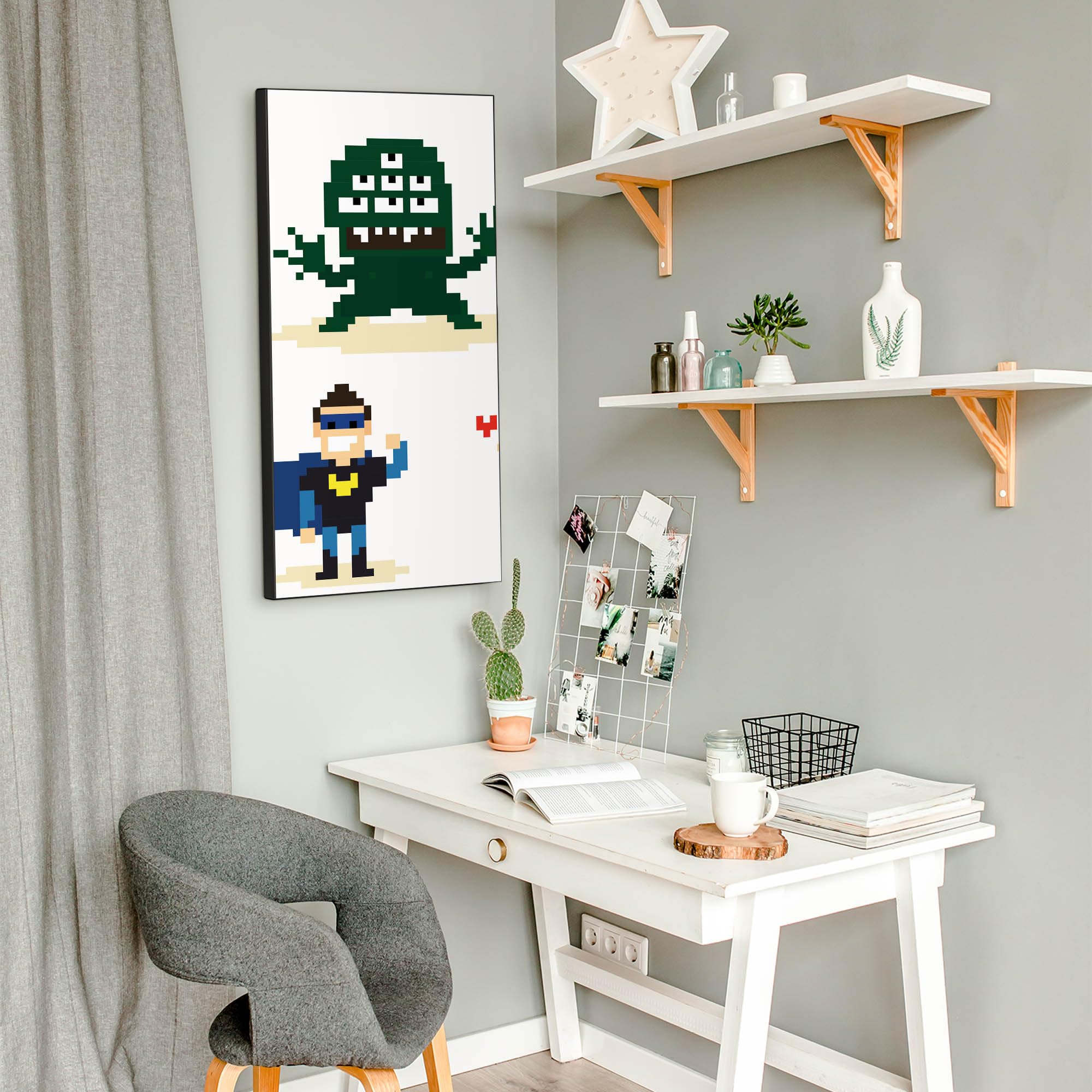Banjado Magnettafel Superhelden Magnetpinnwand 78x37 cm
