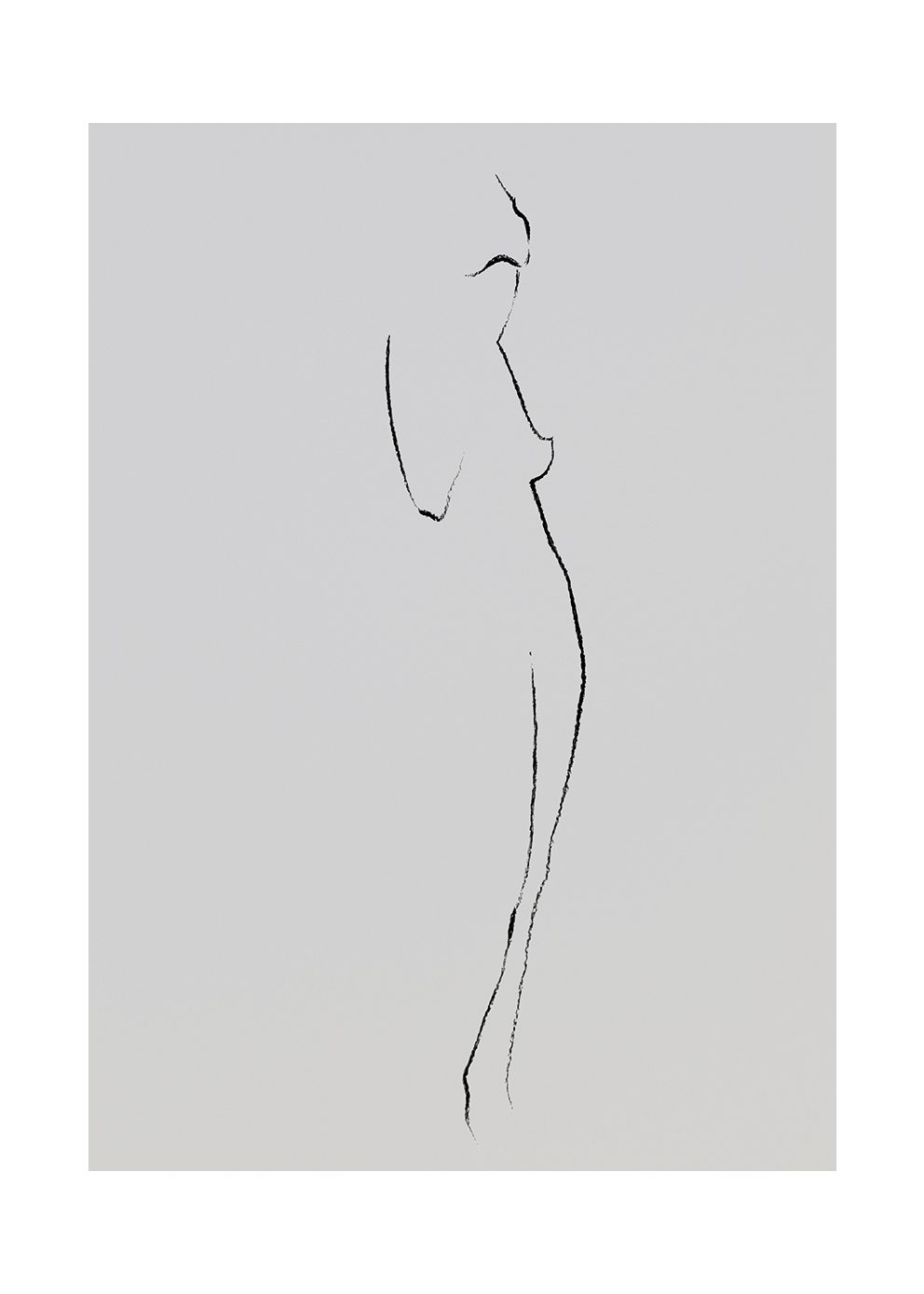 The Poster Club Lilli Poster 30x40 cm grau Zeichnung