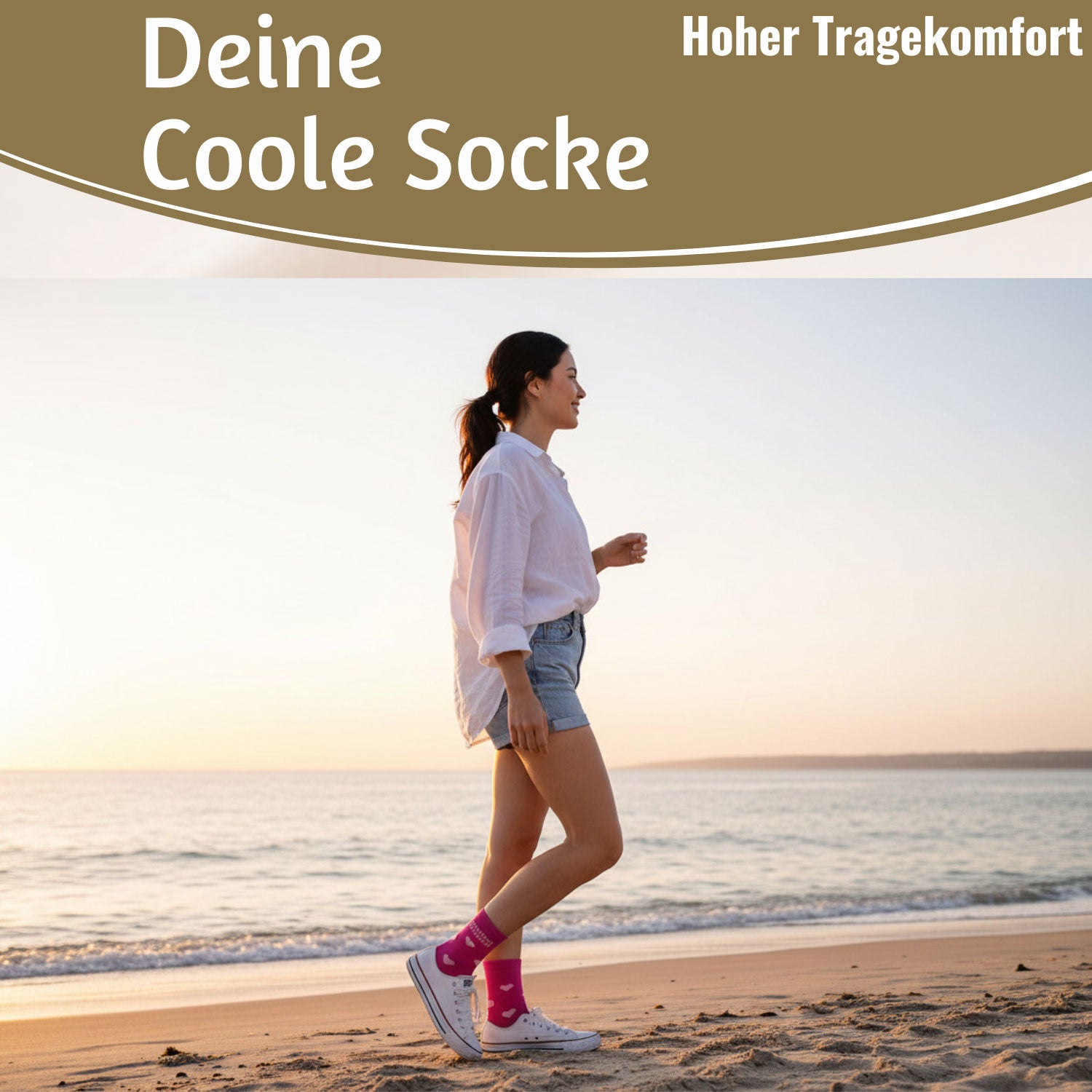 LS-LebenStil Lieblingsmensch Socke Pink 36-40 Damen