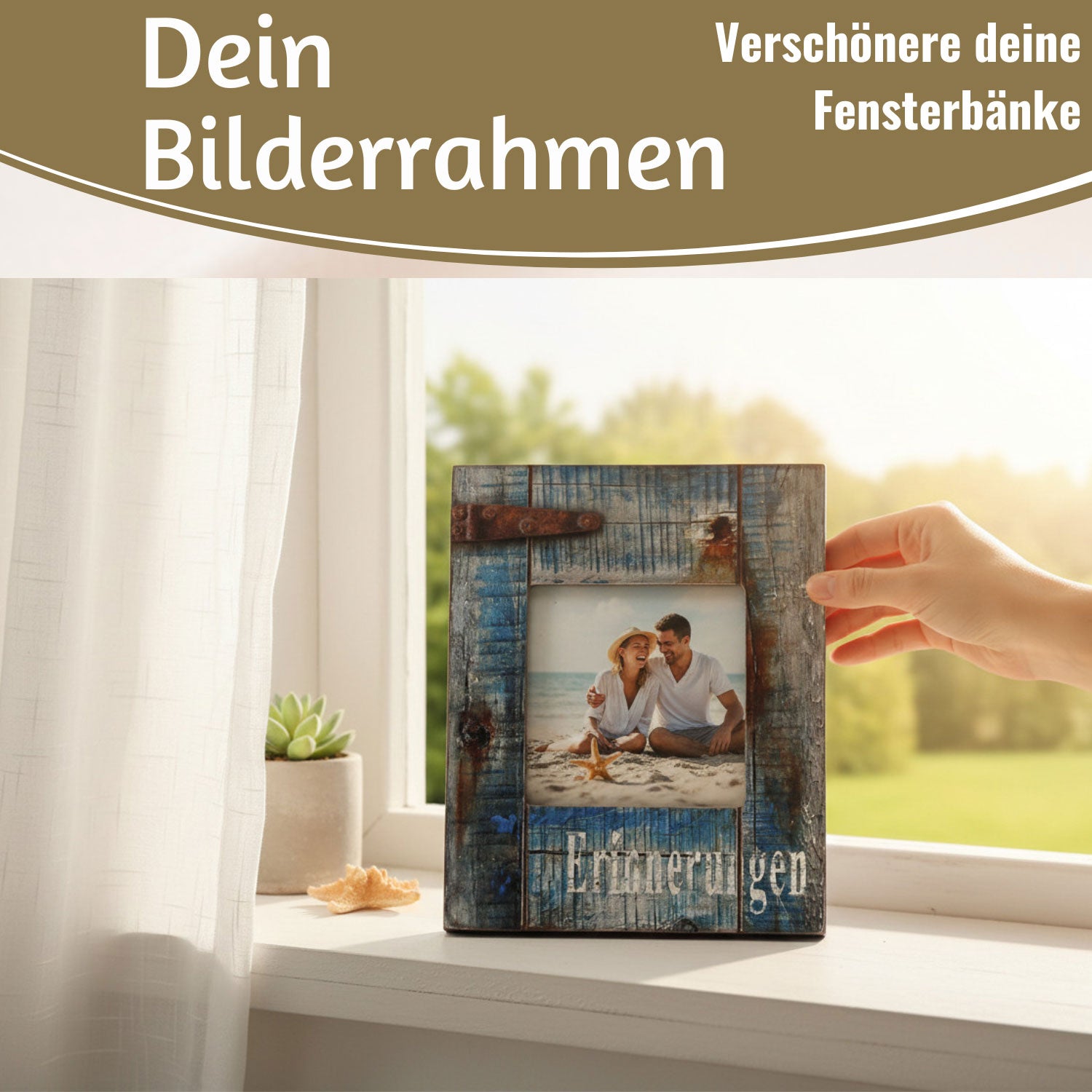 LS-LebenStil Küche Bilderrahmen Maritim Blau 17x14cm 9x9