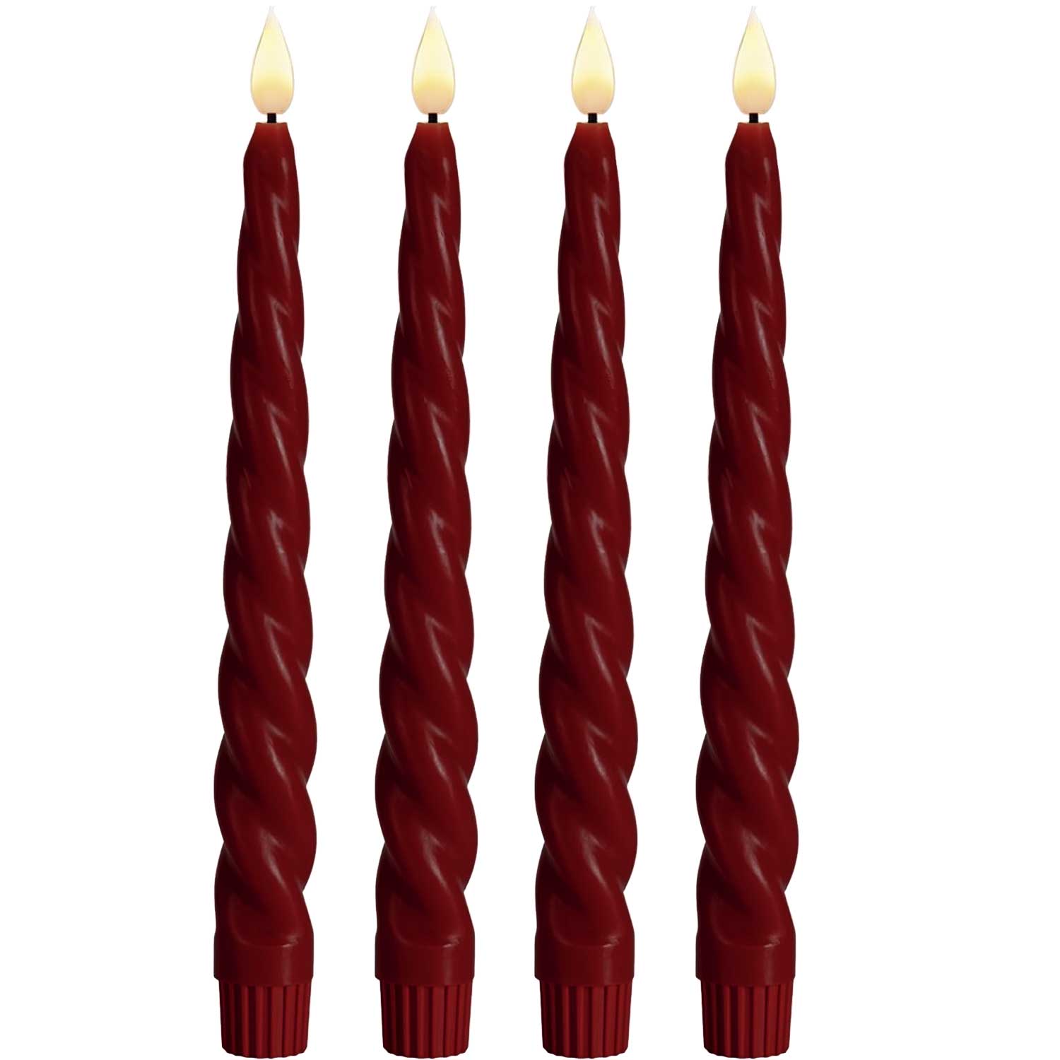 LS-LebenStil Möbel & Wohnen LED Stabkerzen Ribe Rot 26cm 4er