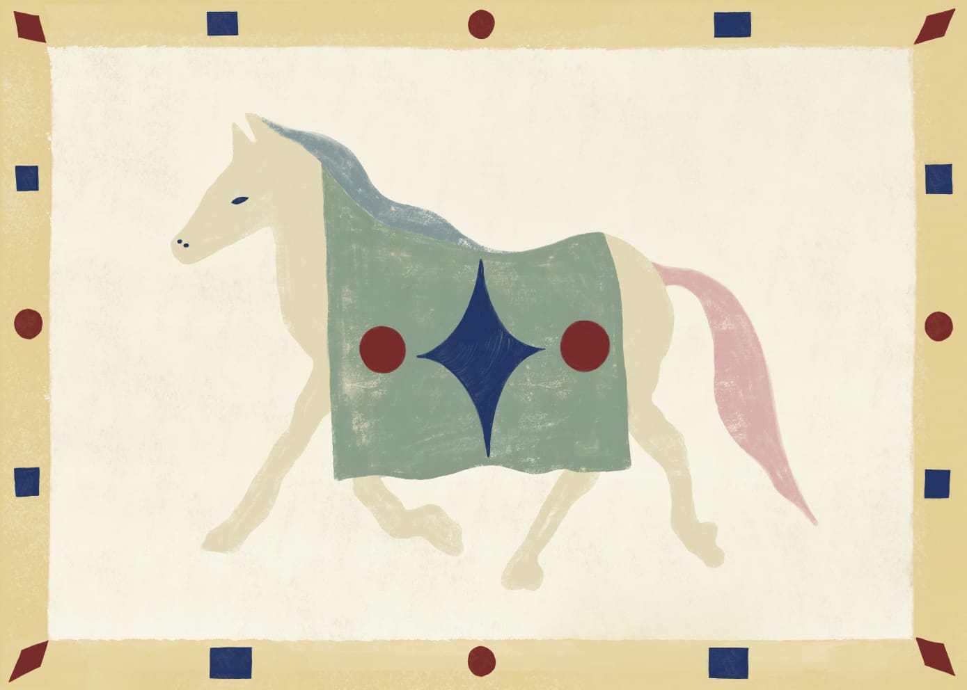 The Poster Club Horse Geometri Leinwandbild 30x40 cm Pferd