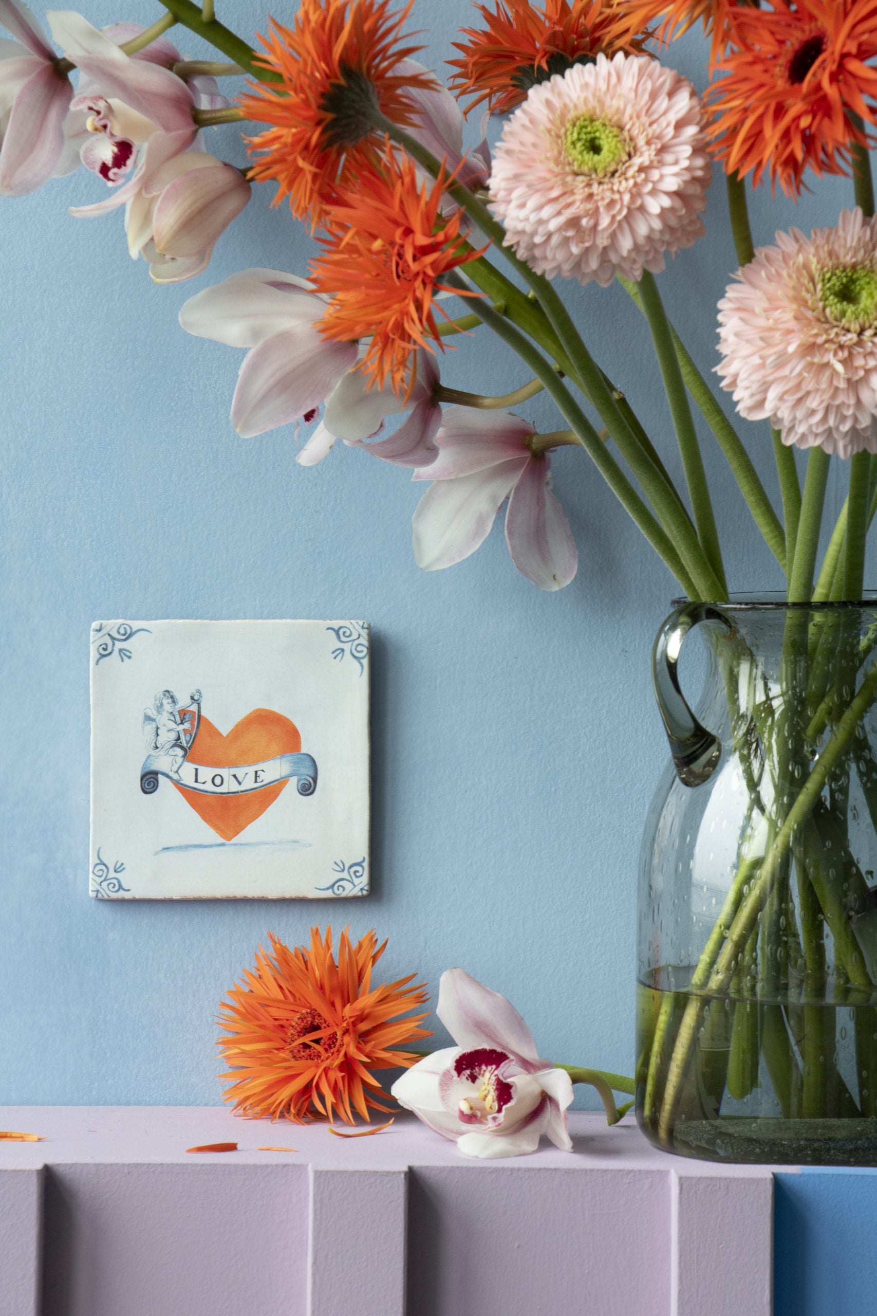 StoryTiles Delft Blue Met heel mijn hart Fliese 10x10 cm Herz