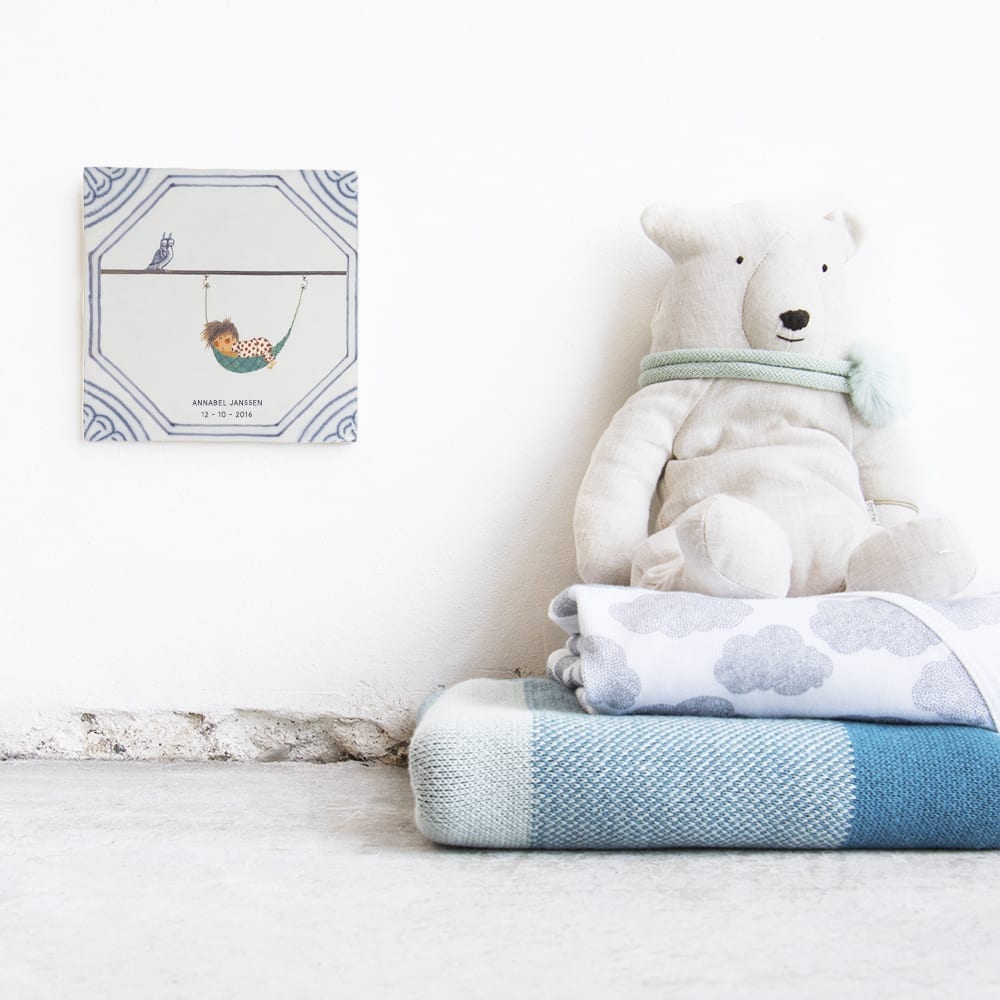 Storytiles Delft Blue Een middagdutje Fliese 10x10 cm Baby
