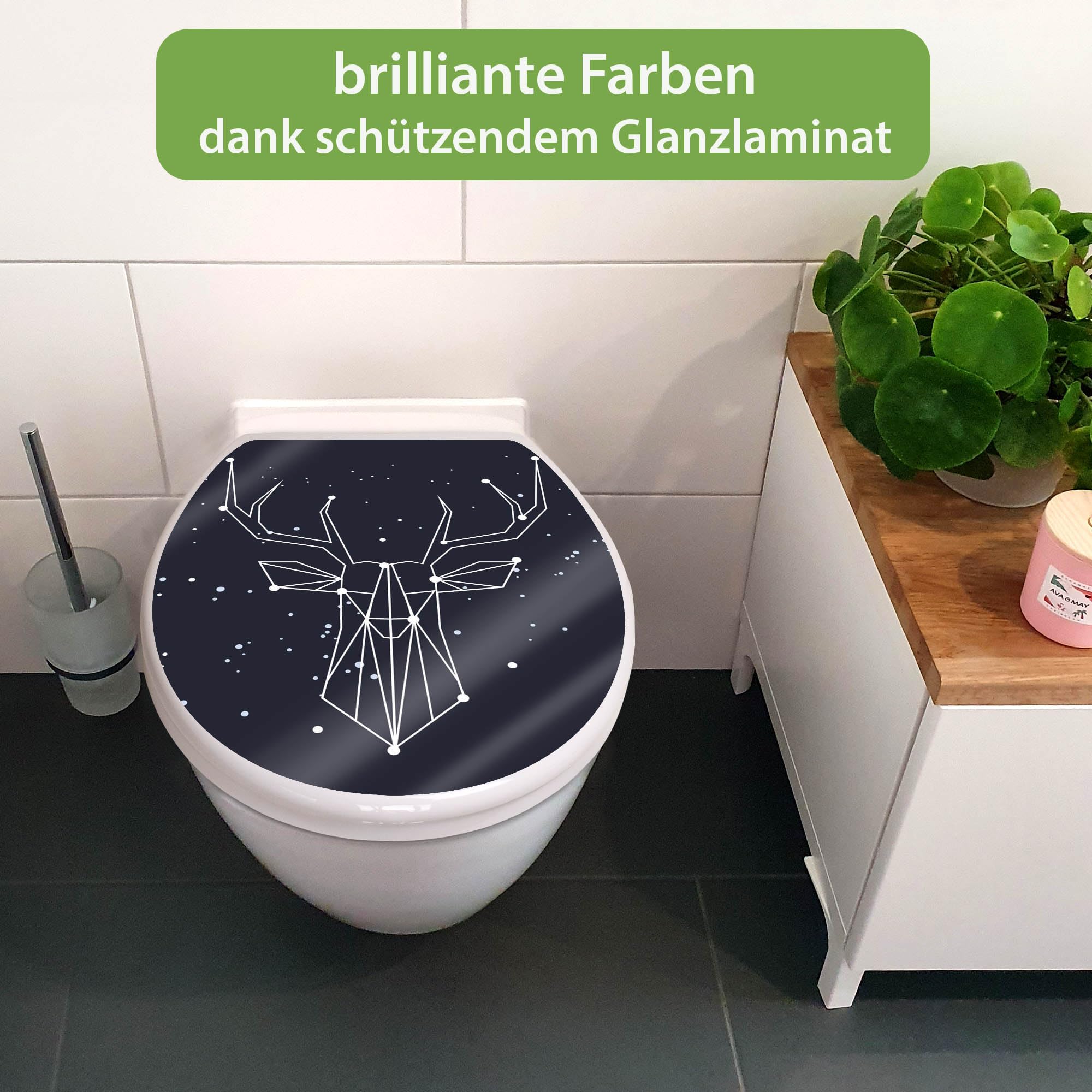 Banjado WC Sitz Sternbild Hirsch Toilettendeckel 44,5x37 cm