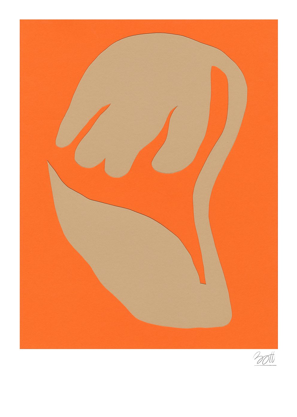 The Poster Club Secret Garden Kunstdruck A4 Botanik Orange
