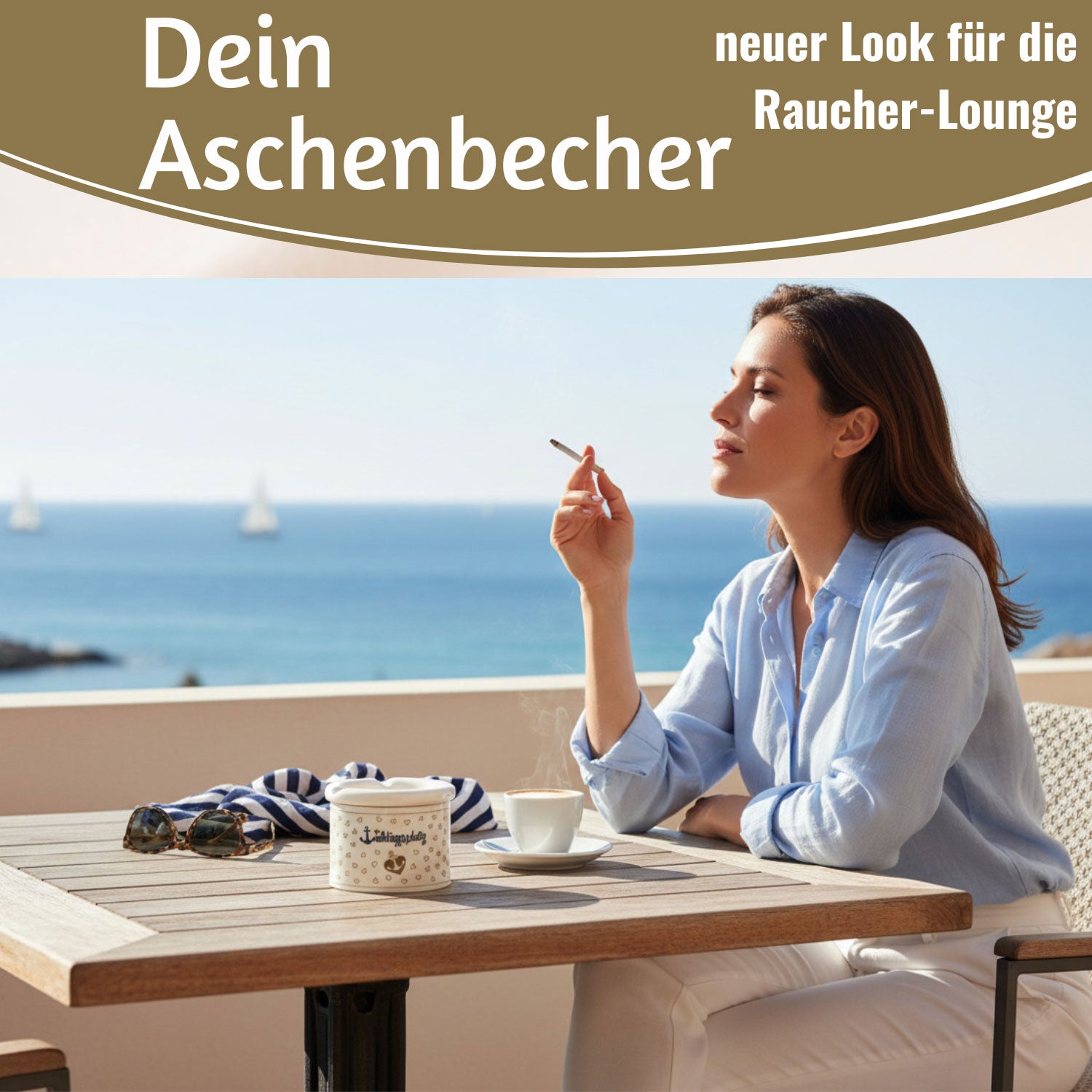 LS-LebenStil Lieblingsplatz Sturmaschenbecher Weiß Braun 10cm