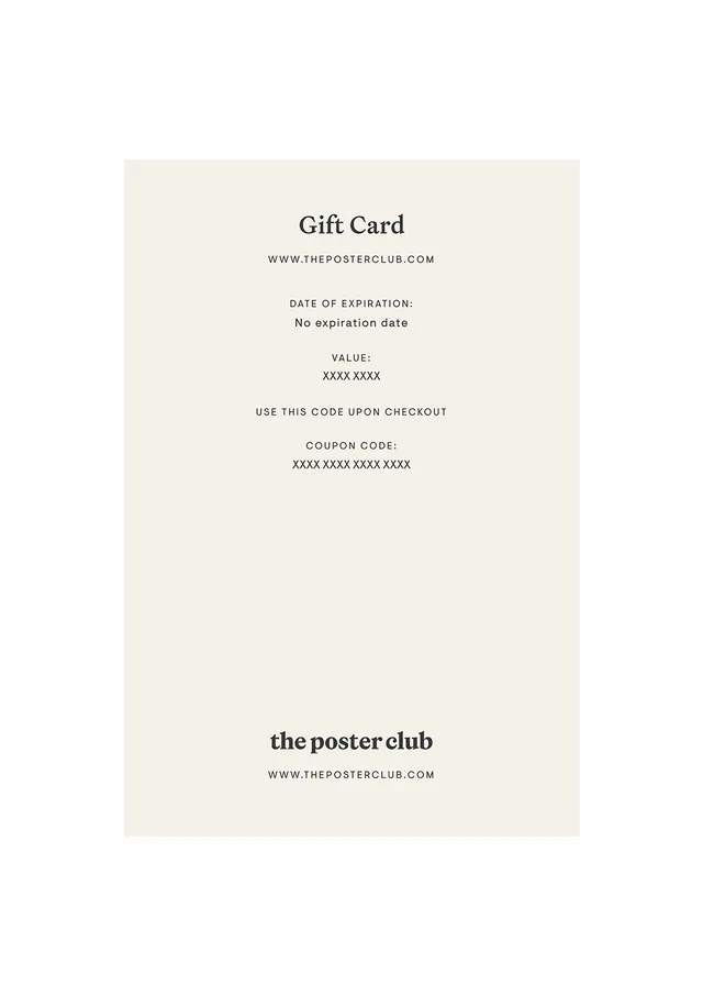 The Poster Club Art Prints Gift Card Geschenkkarte 25 Euro