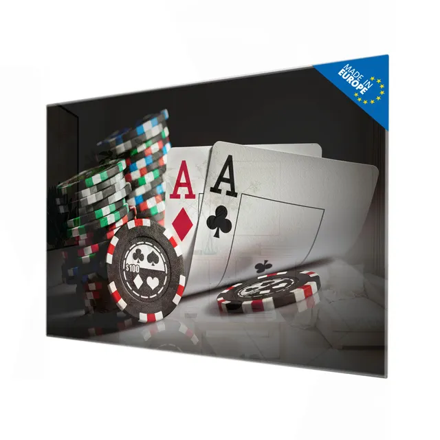 Banjado Magnettafel Poker Glas-Magnettafel 120x80 cm Retro