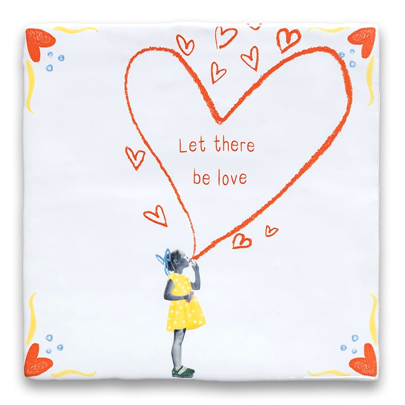 Storytiles Delft Blue Spread love Wandfliese 10x10 Herz Text