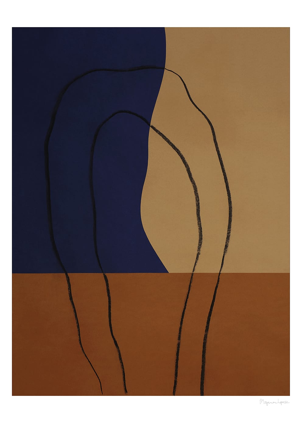 The Poster Club Shapes And Lines No 2 Poster A4 braun