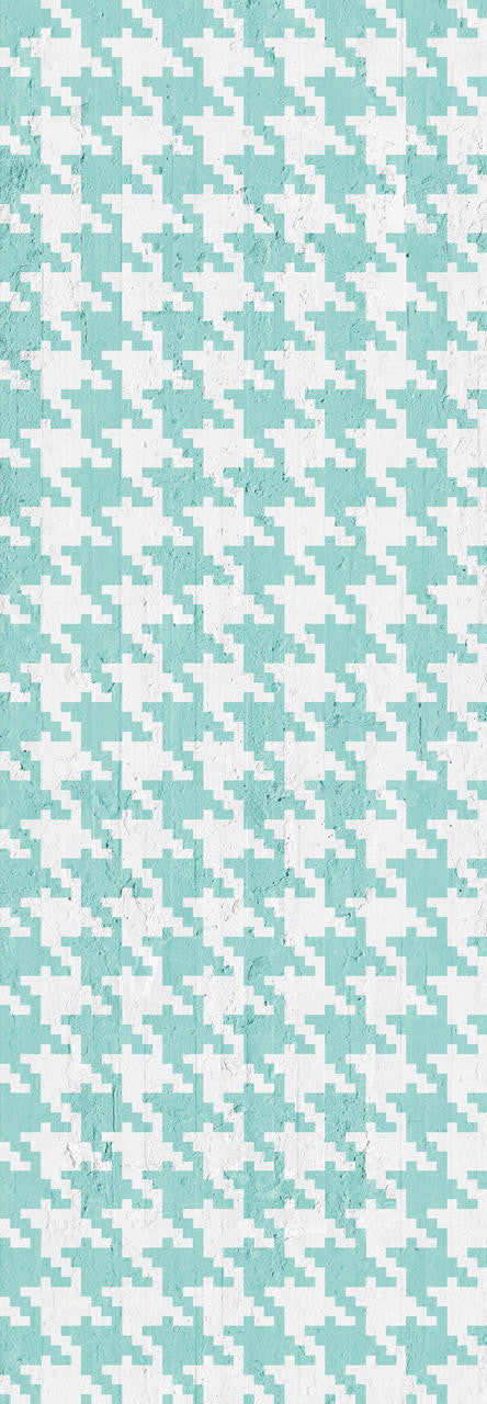 Mineheart Wallpaper Aquamarine Pied De Poule Tapete glatt aquamarin