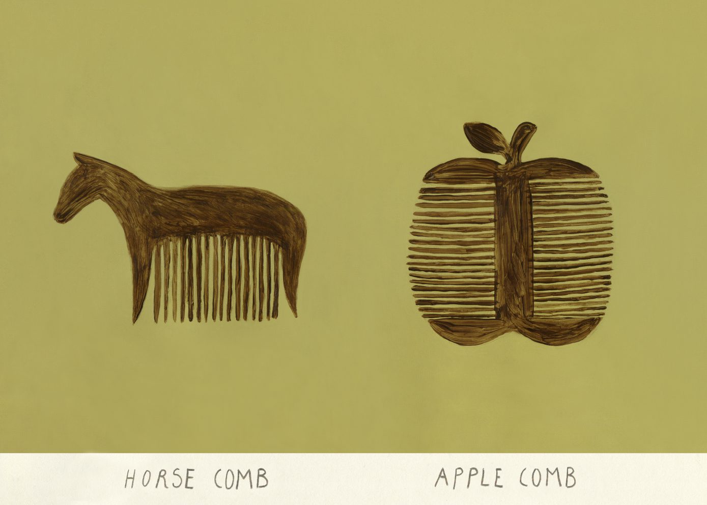 The Poster Club Horse and Apple Comb Poster A4
