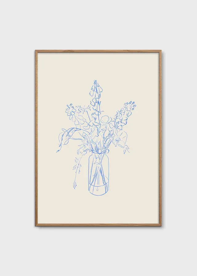 The Poster Club Flower Study Poster 30x40 cm blau
