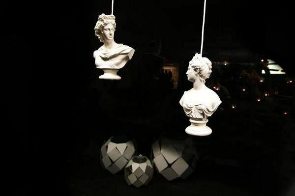 Mineheart Muse Statue Lamp Pendelleuchte Weiß Büste