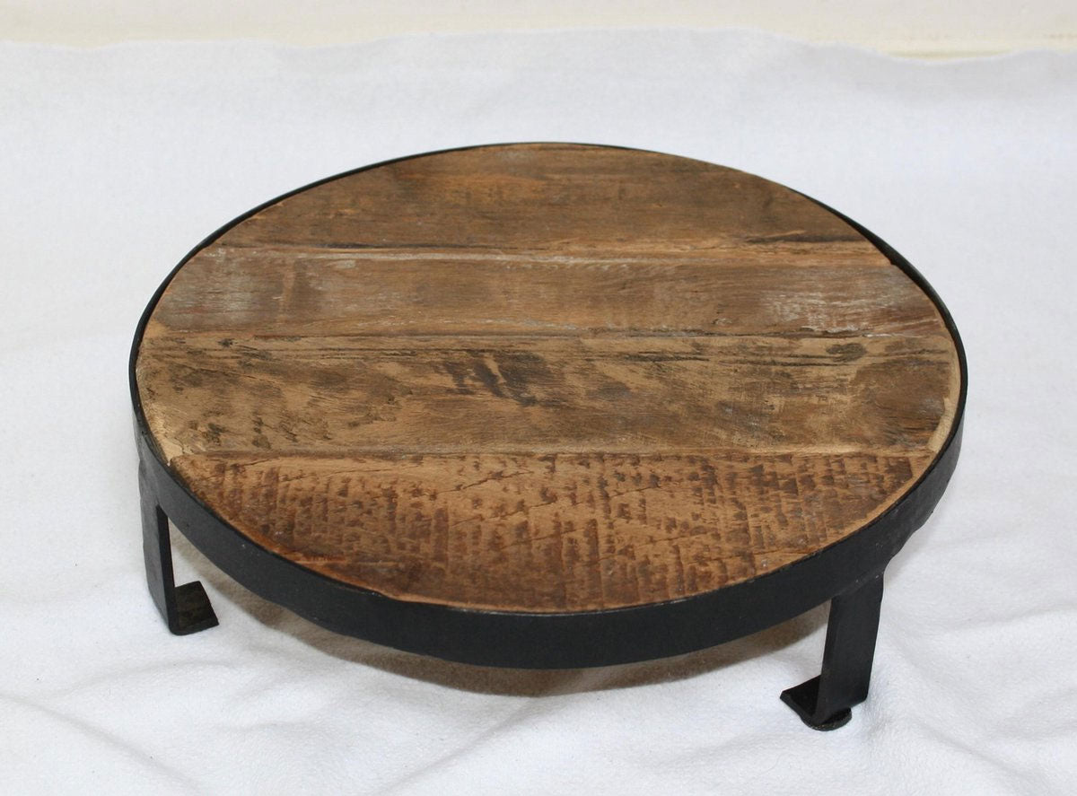 LS-LebenStil Dehli Pflanzenhocker Holz 20 cm braun