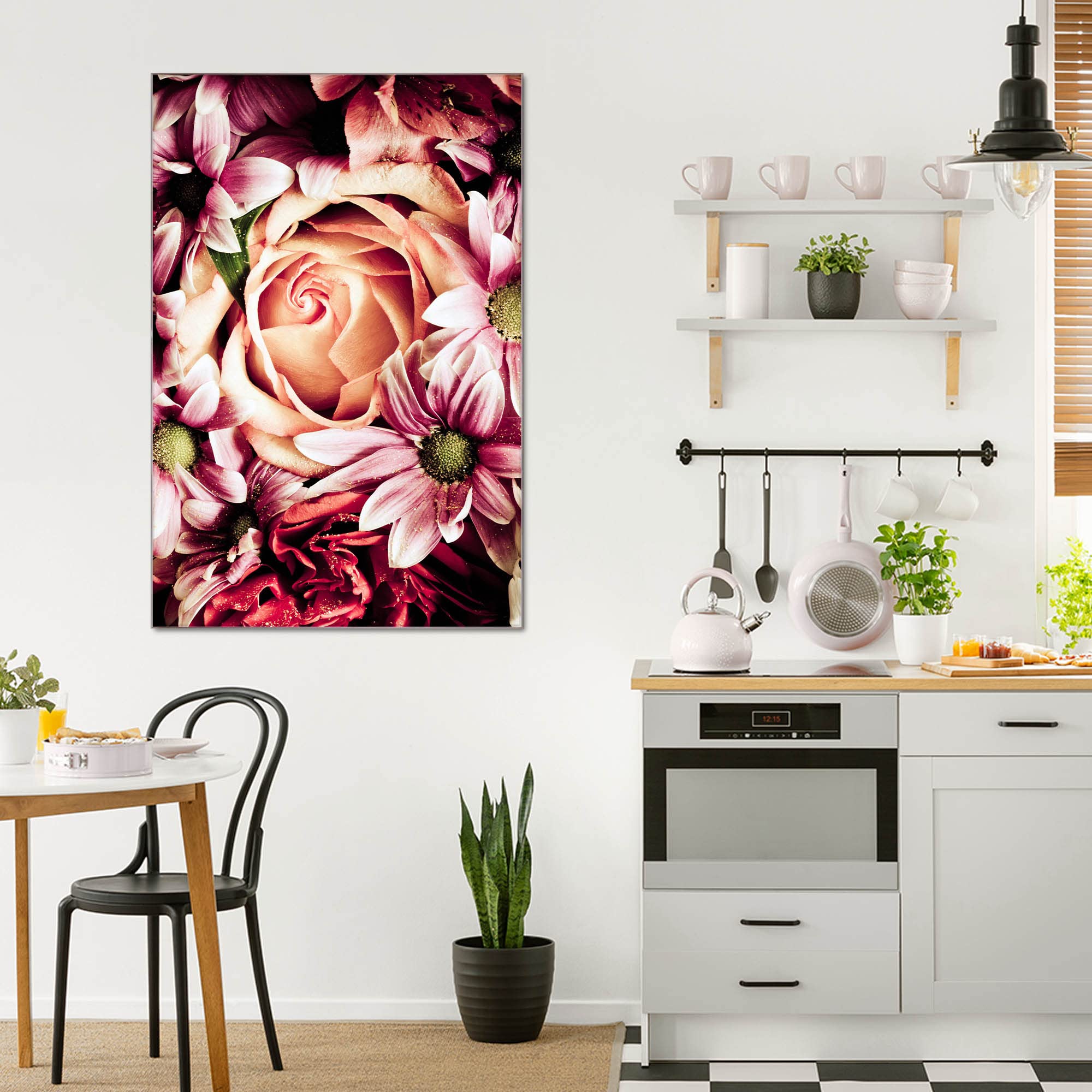 Banjado Magnettafel Brautstrauss Rosen Board 40x60 Glas