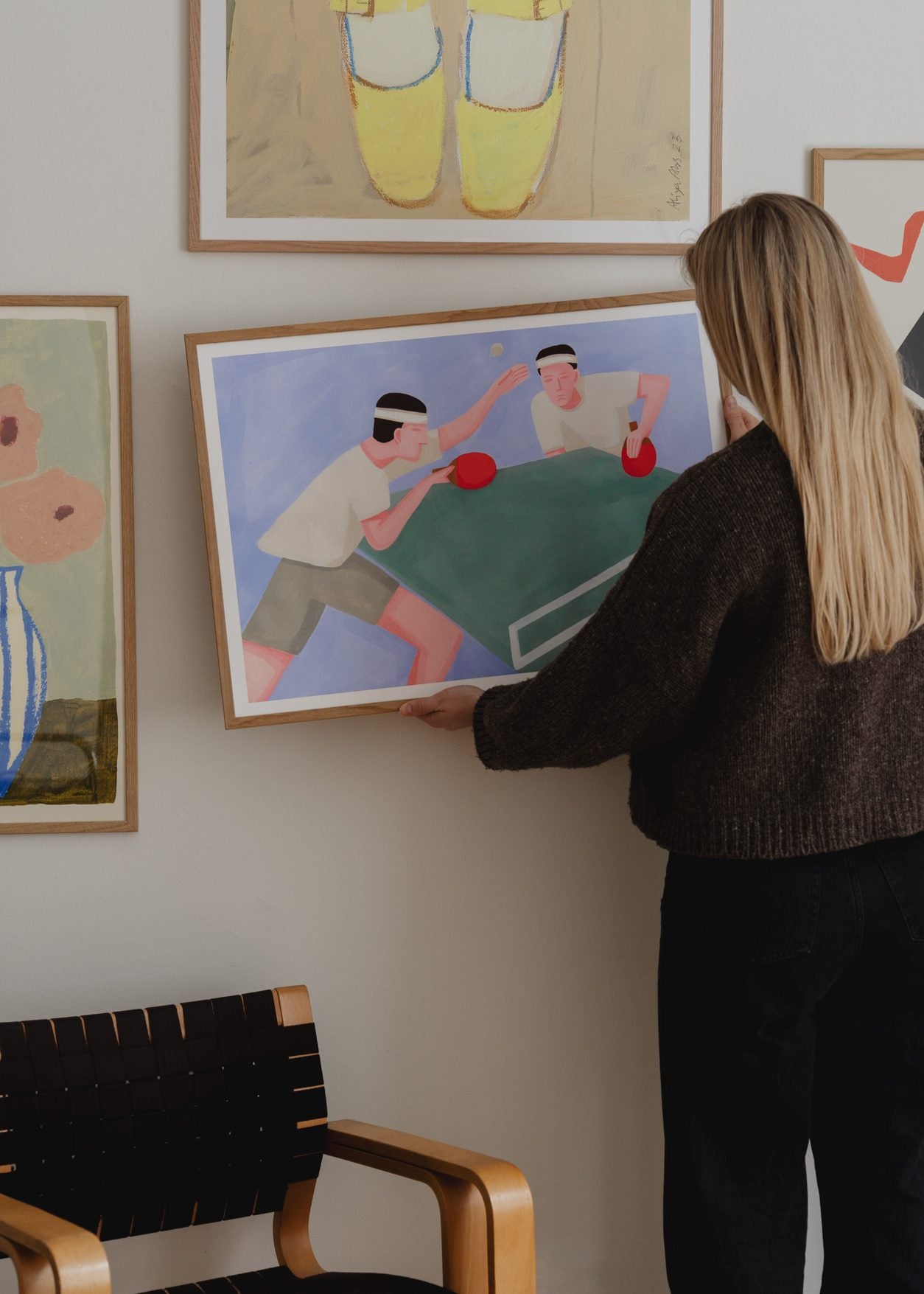 The Poster Club Art Prints Ping Pong Poster 30x40 cm Grün Lila