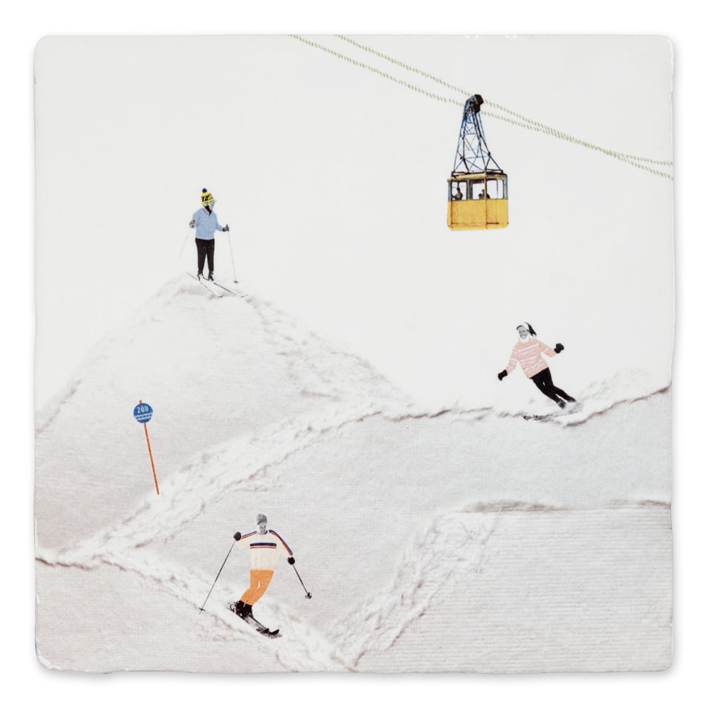 Storytiles Delft Blue Wintersport Wandfliese S 10x10 cm Ski