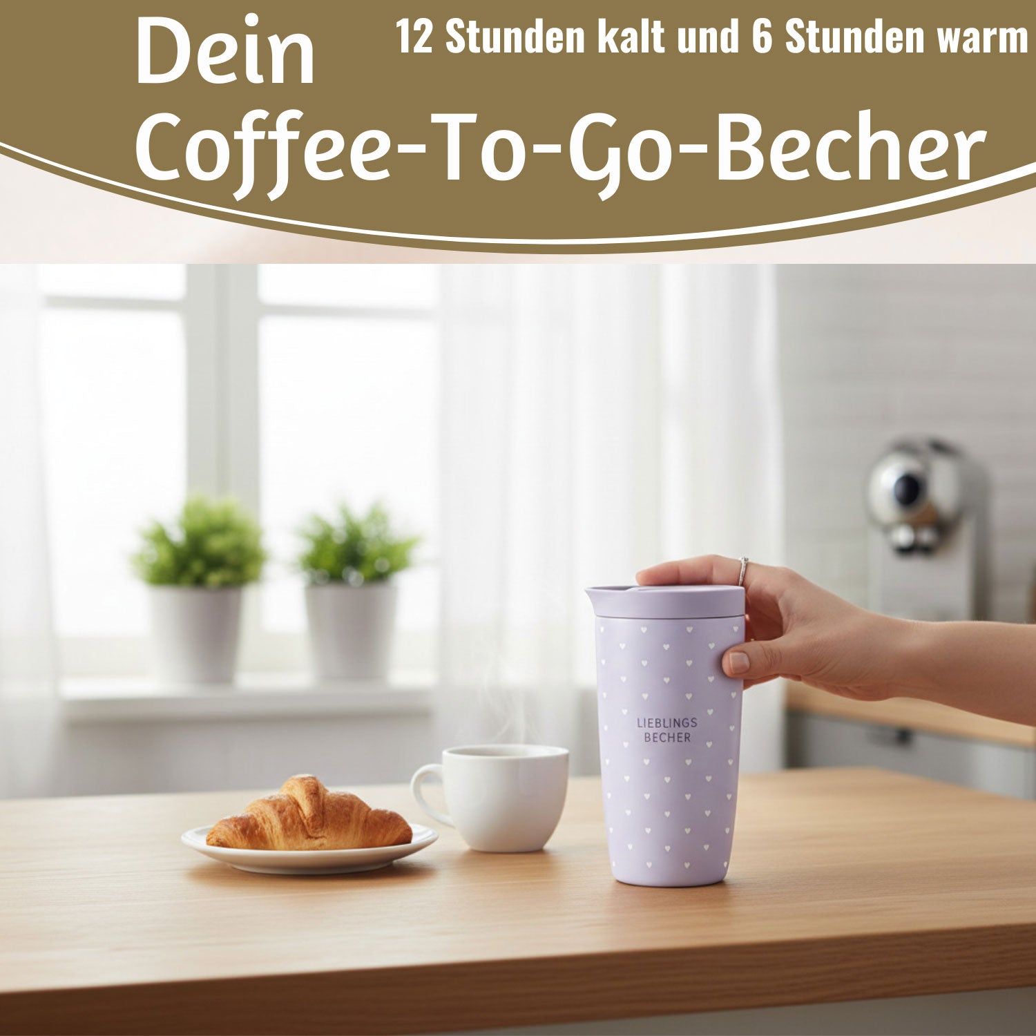 LS-LebenStil Thermobecher Lieblingsbecher 350ml Edelstahl lila