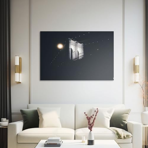 Hustling Sharks Wandbilder Brücke im nächtlichen Nebel Leinwand 30x40