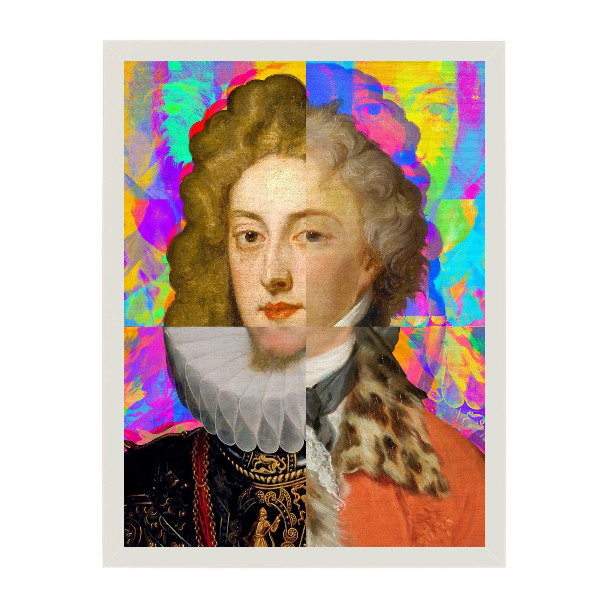 Mineheart Gentleman Puzzled Portrait Leinwandbild Orange 30x41 cm