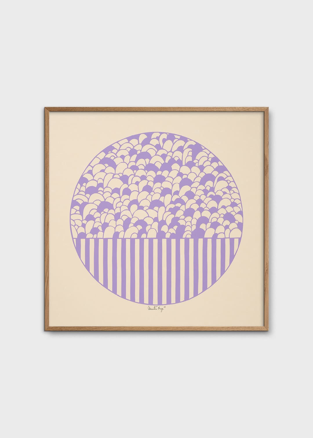The Poster Club Bows and Stripes Poster 50x50 cm beige-lila