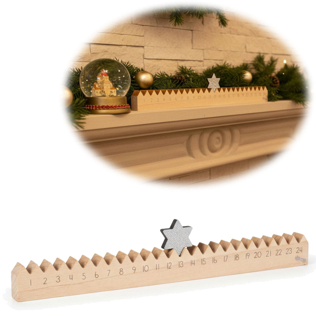 LS-LebenStil Möbel & Wohnen Adventskalender Stern 50cm silber