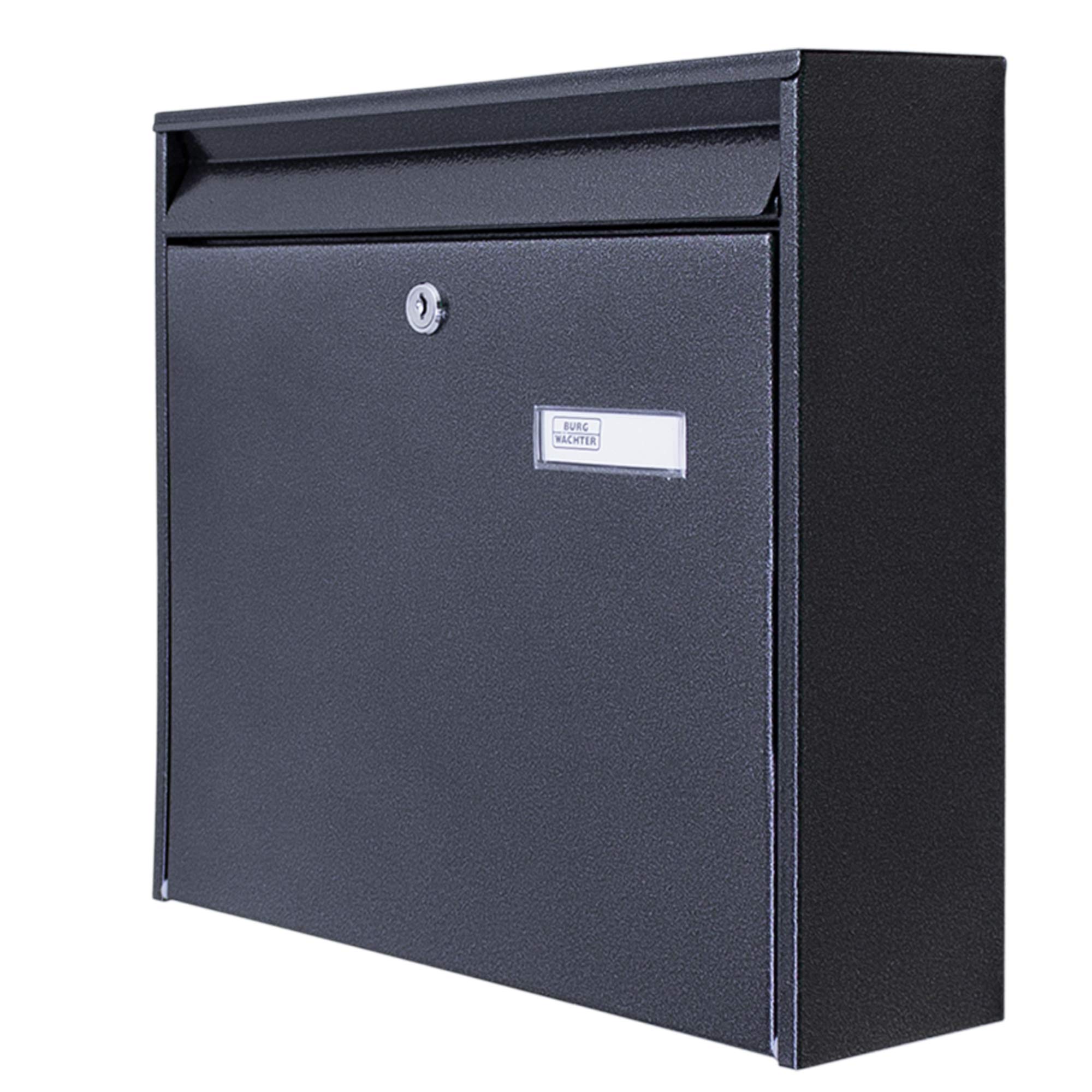 Banjado Burg-Wächter Briefkasten Schwarz 32x36cm A4 Postkasten