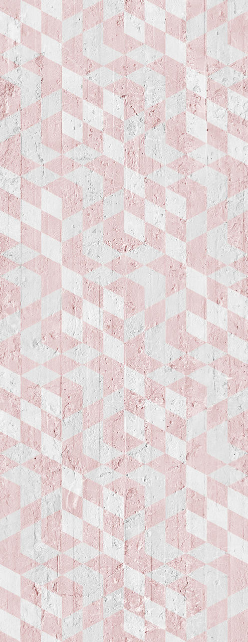 Mineheart Pink Geometric Cubes Tapete A3-Muster Rosa