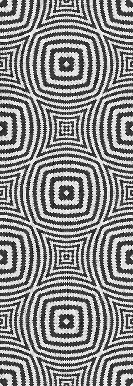 Mineheart Black Geometric Circles Vliestapete Schwarz 52x1000cm
