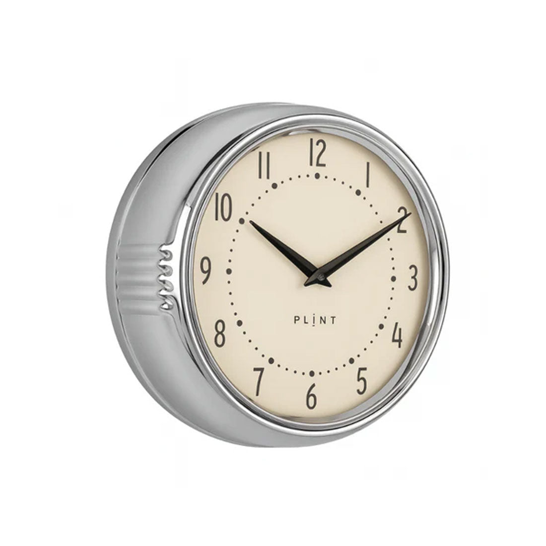 LS-LebenStil Wanduhr Metall 23cm silber chrom retro analog