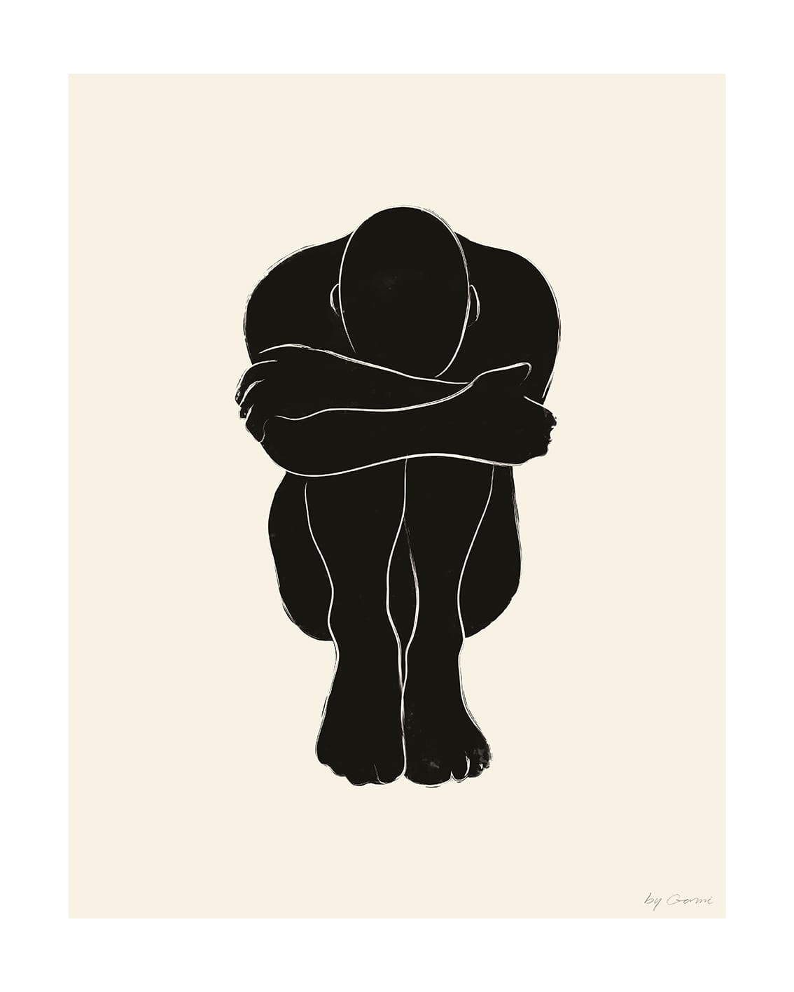 The Poster Club Art Prints STATIC 02 Poster 30x40 cm Beige