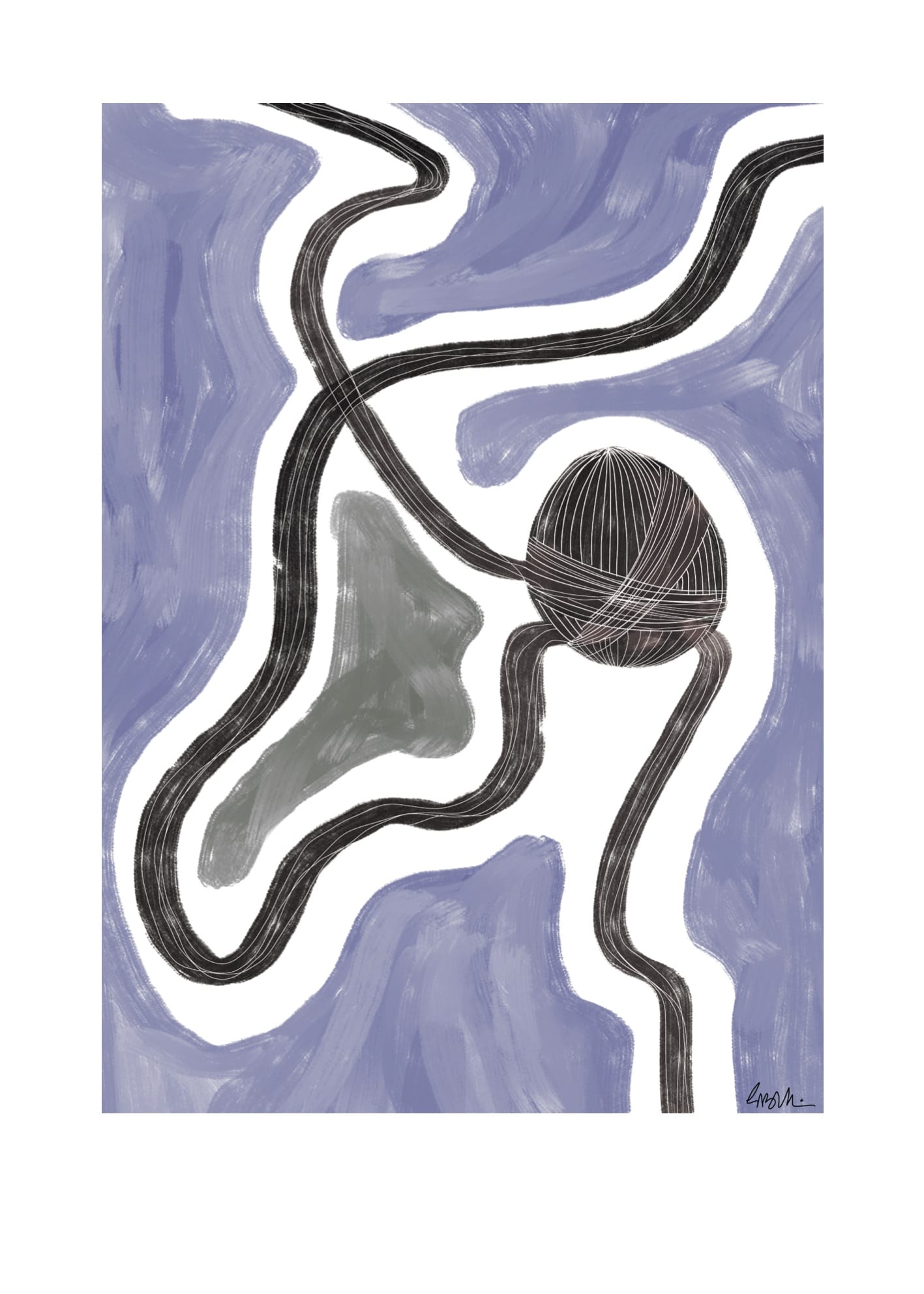 The Poster Club Knit Kunstdruck 30x40 cm grau lila