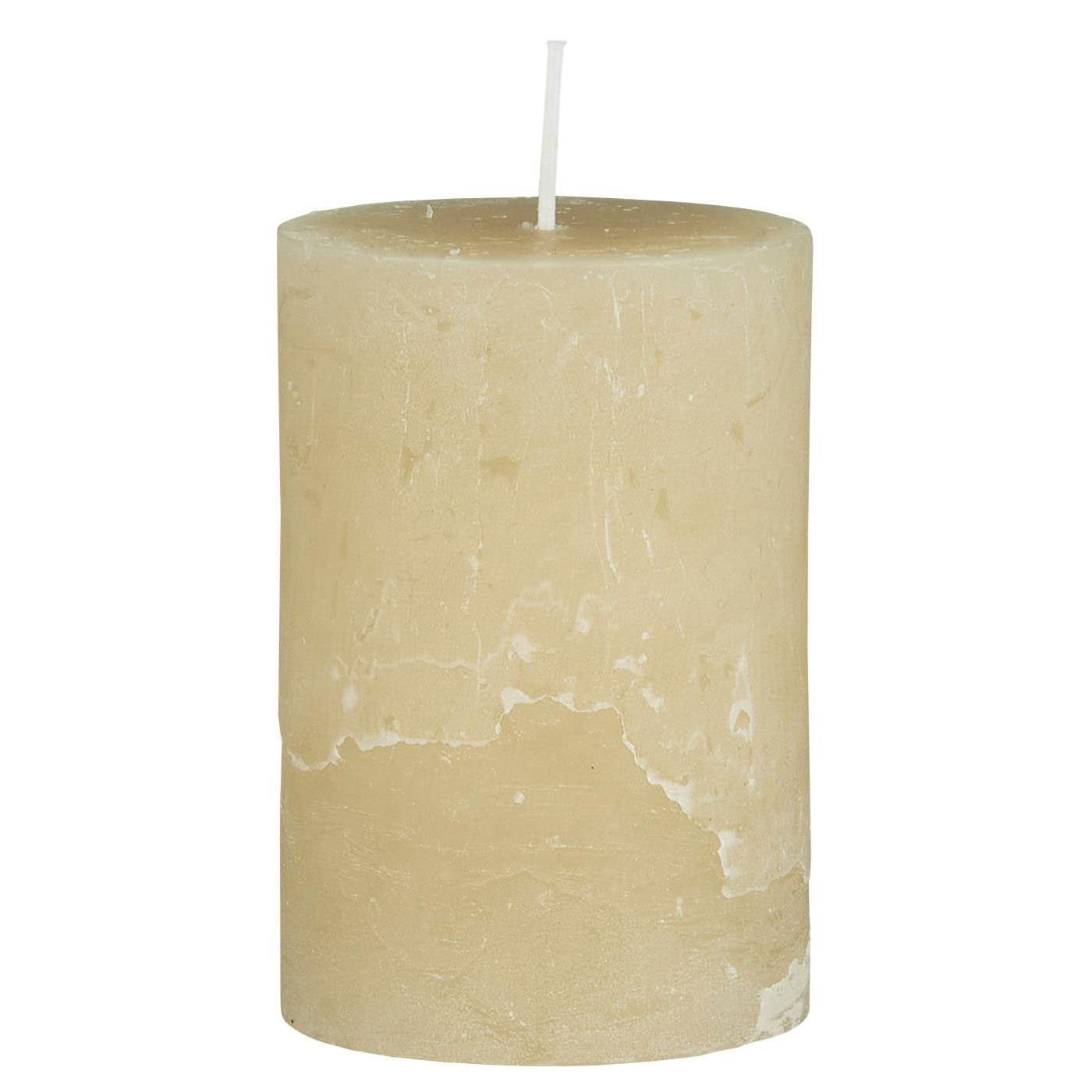LS-LebenStil Möbel & Wohnen Stumpenkerze Ribe 10x6,8cm Creme Grau