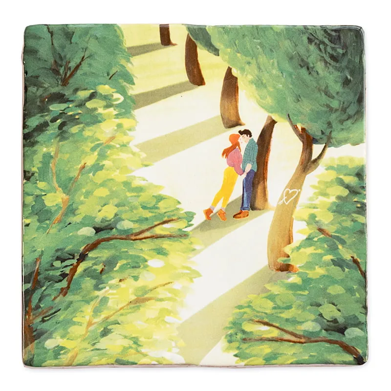 Storytiles Delft Blue Het begon met 'n kus Wandfliese S 10x10 cm